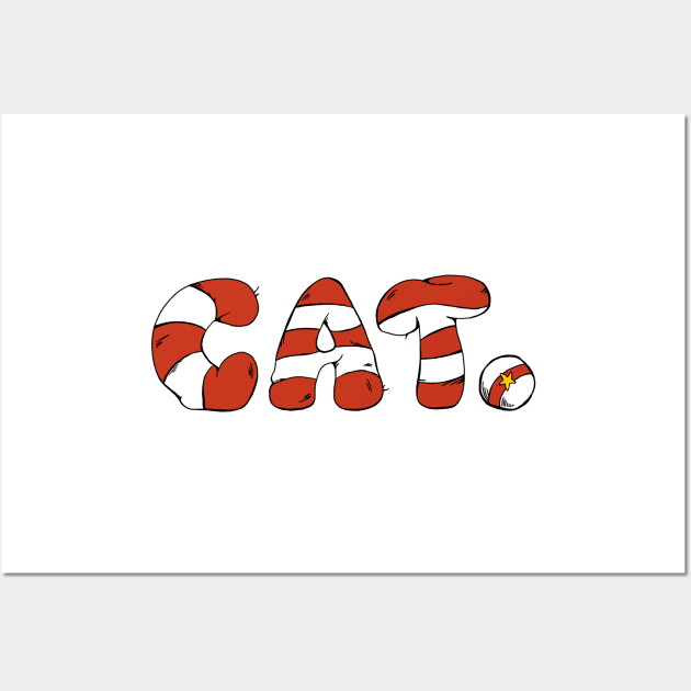 Cat in the hat typography Wall Art by garethrowson